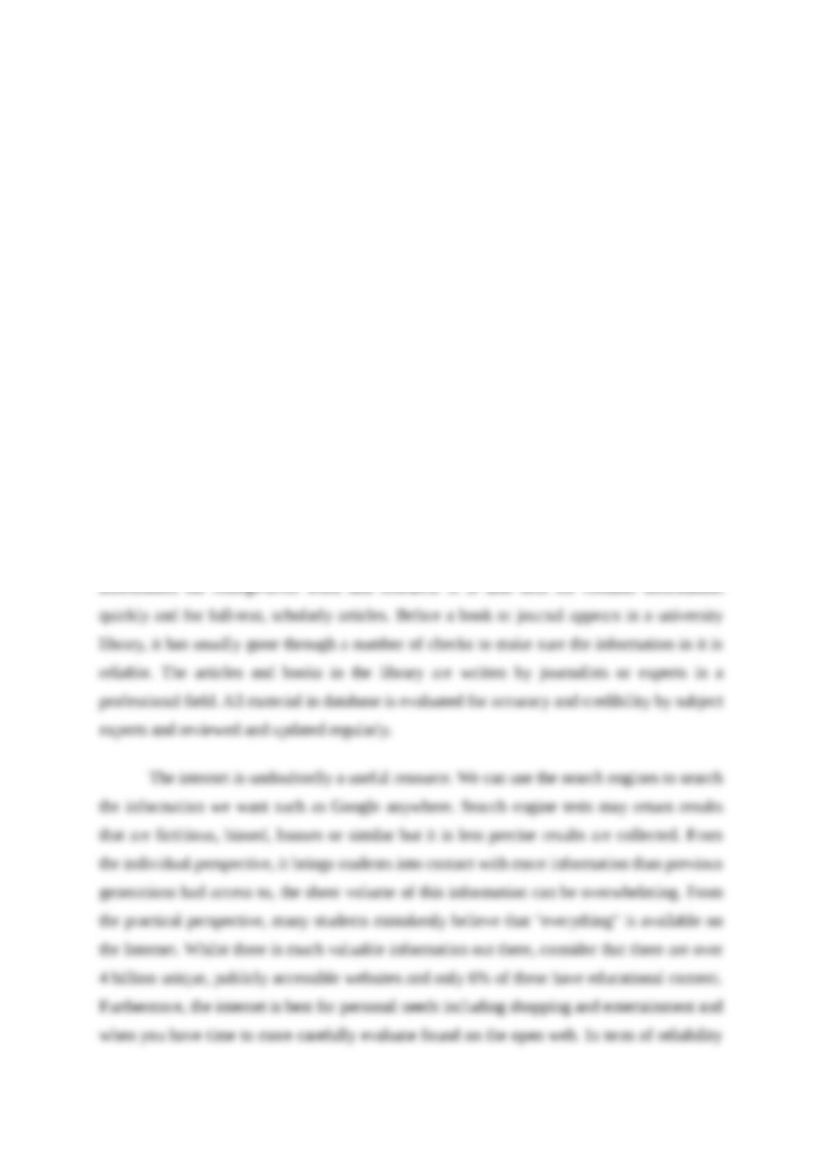 ARGUMENTATIVE ESSAY LIBRARY VS Get 24/7 Homework Help