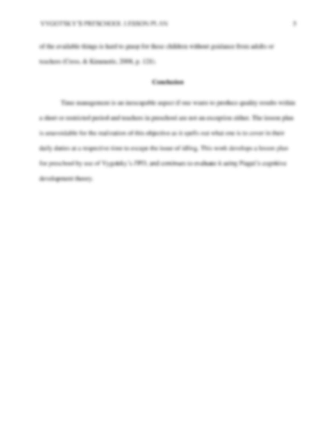Vygotsky’s ZPD Preschool Lesson Plan Get 24/7 Homework