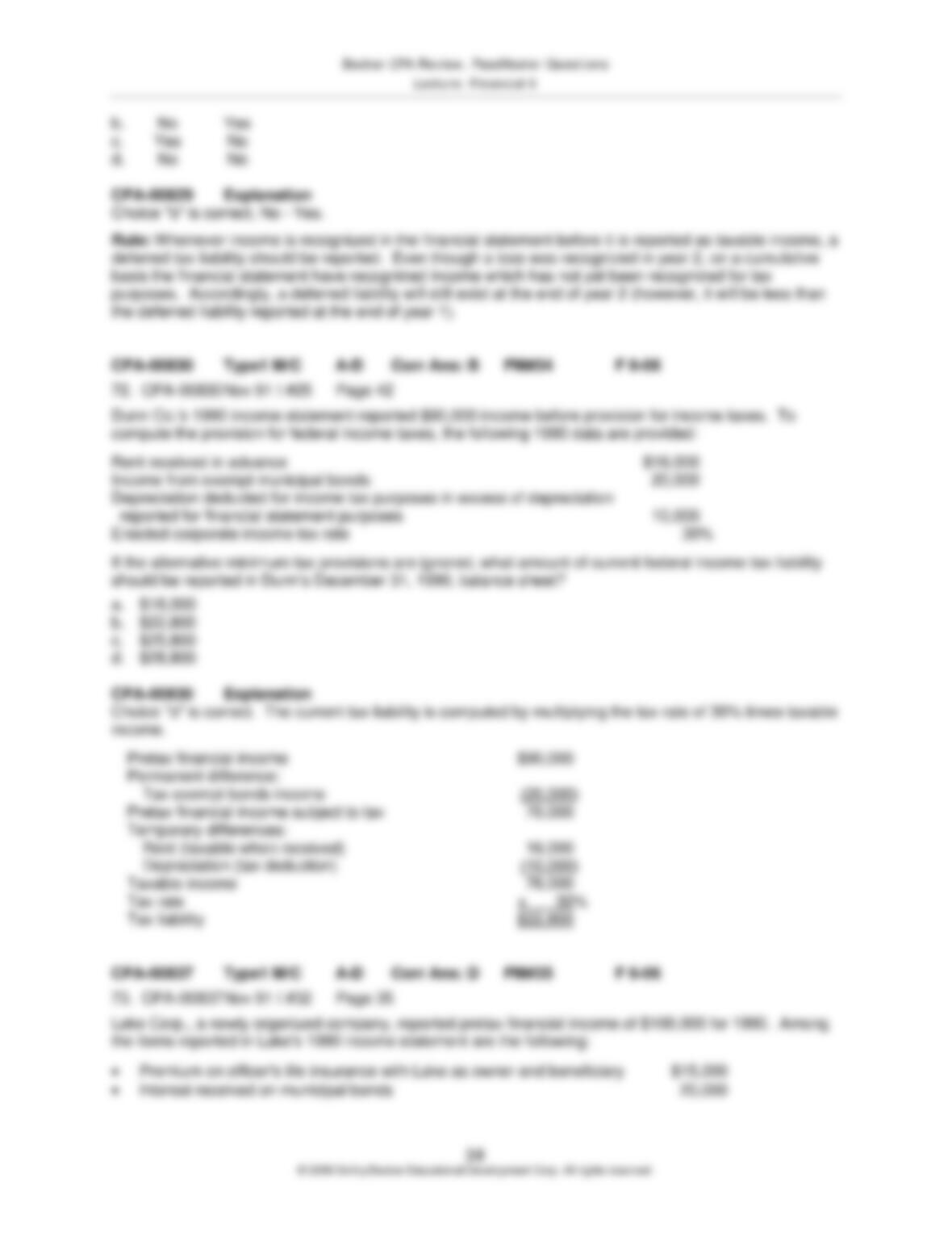 CPA Exercise Questions