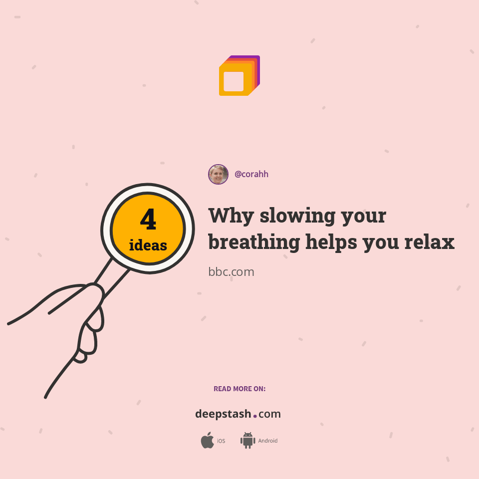Why slowing your breathing helps you relax Deepstash
