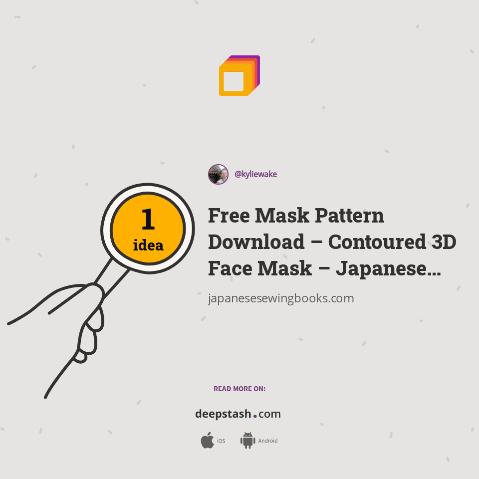 Free Mask Pattern Download Contoured 3D Face Mask Japanese Sewing