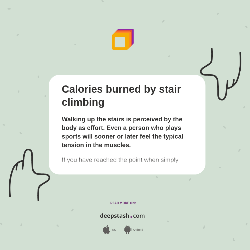 Calories burned by stair climbing Deepstash