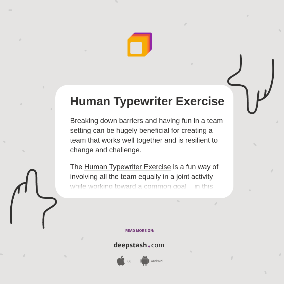 Human Typewriter Exercise Deepstash