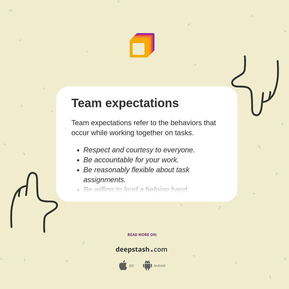 Team expectations Deepstash