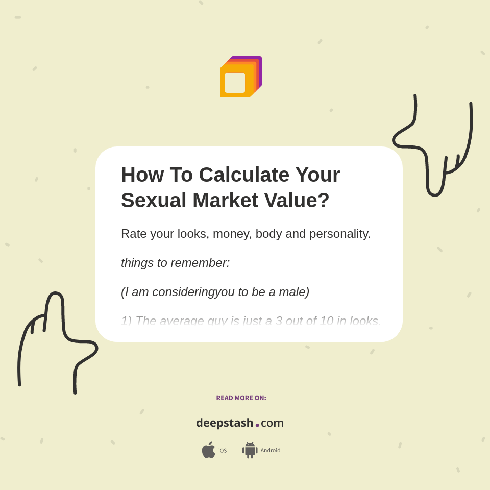 How To Calculate Your Sexual Market Value? Deepstash