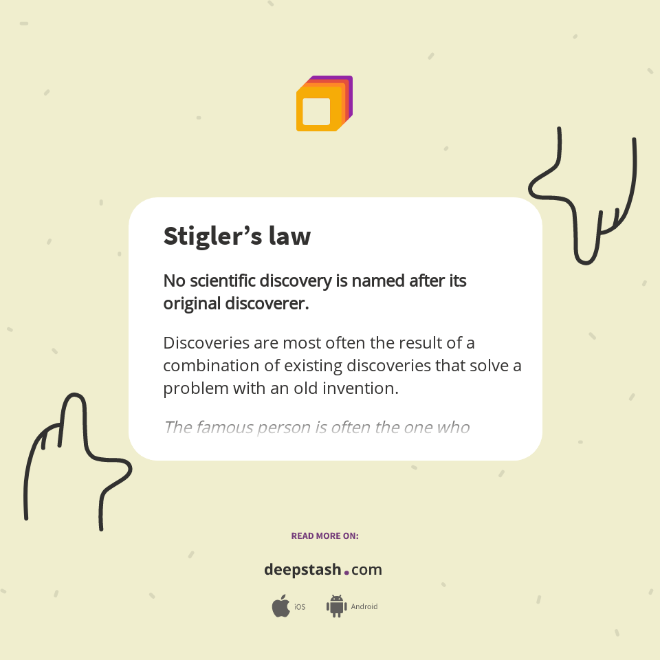 Stigler’s law Deepstash