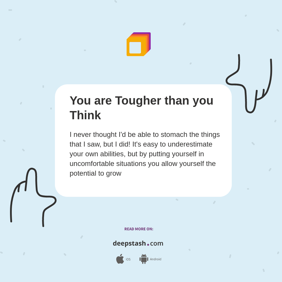 You are Tougher than you Think Deepstash
