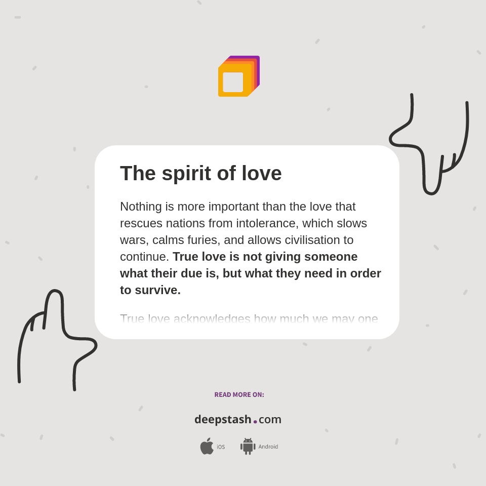 The spirit of love Deepstash