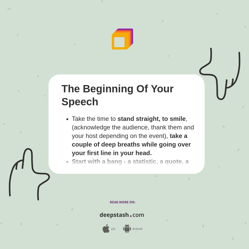 The Beginning Of Your Speech Deepstash