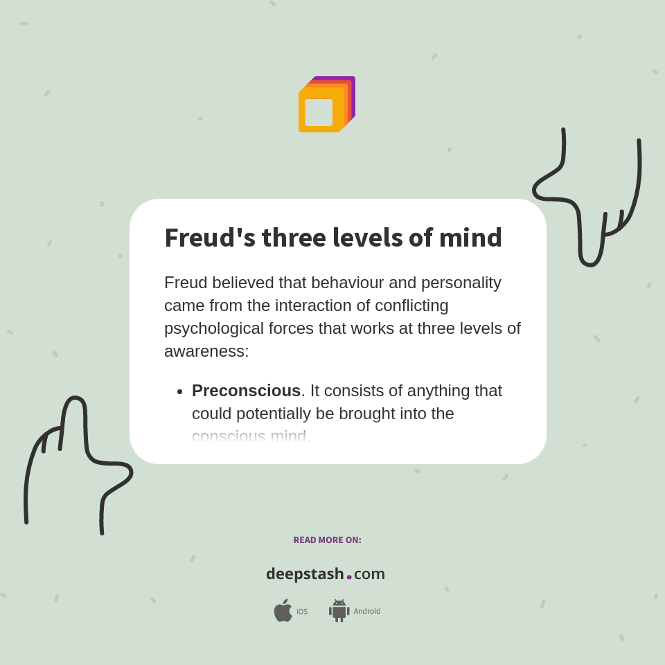 Freud's three levels of mind Deepstash