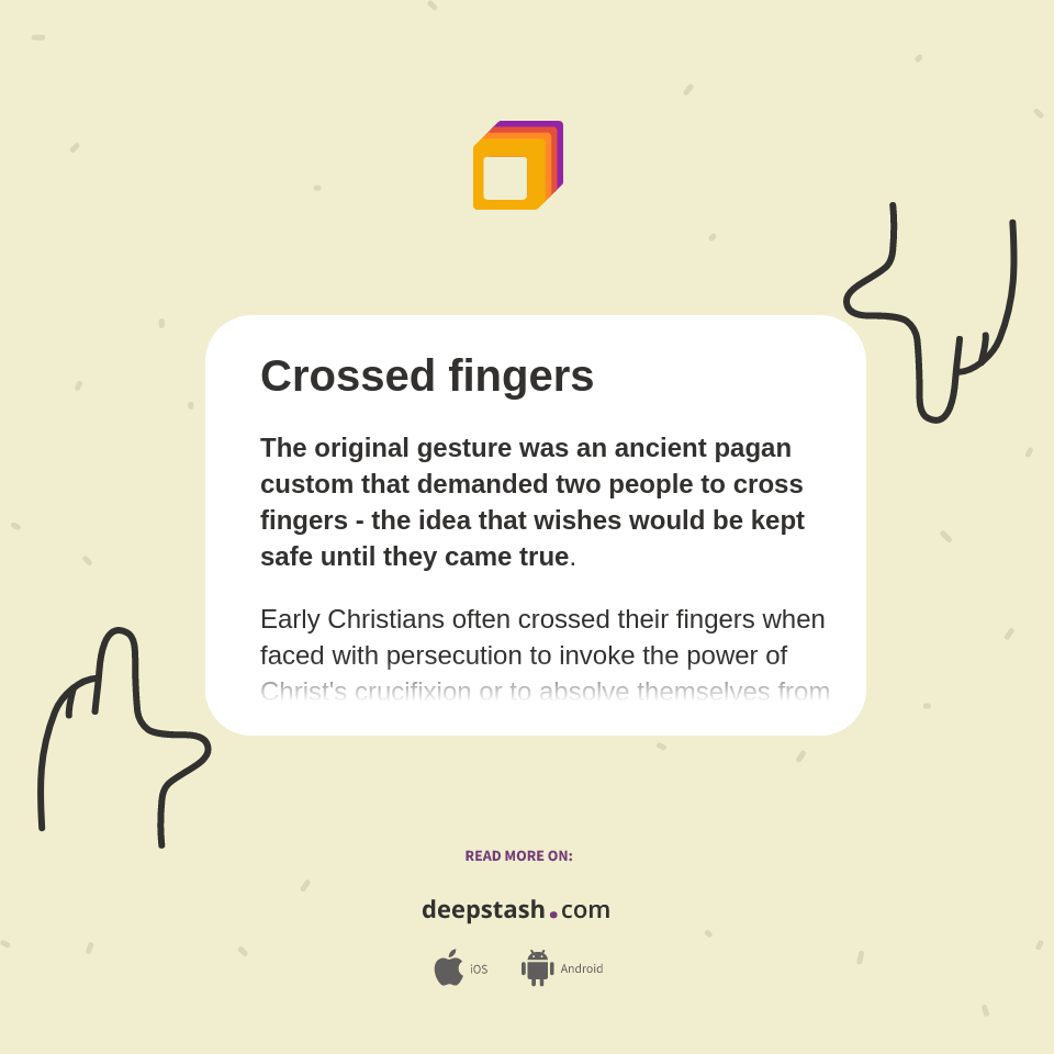 Crossed fingers Deepstash