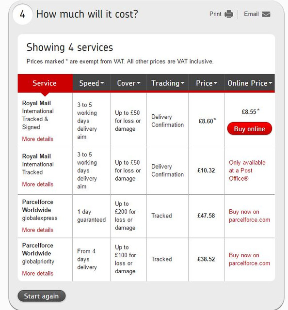 Royal Mail online postage prices VAT UK Business Forums