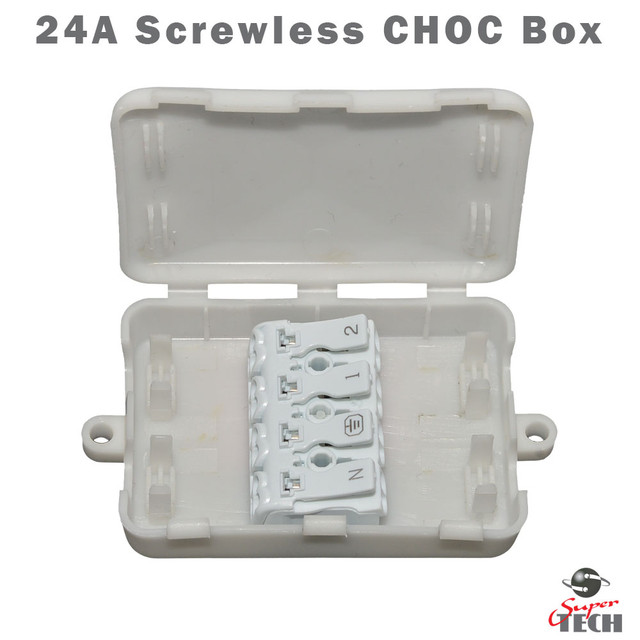 ELECTRICAL JUNCTION BOX 2A24A/240V 3/4 POLE TERMINAL BLOCK INLINE WIRE