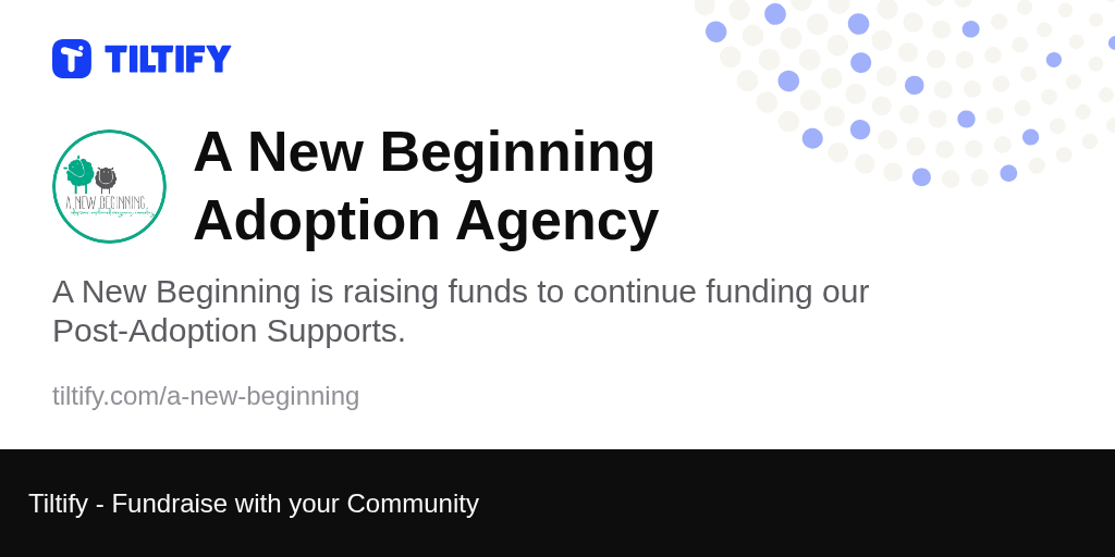 Tiltify A New Beginning Adoption Agency