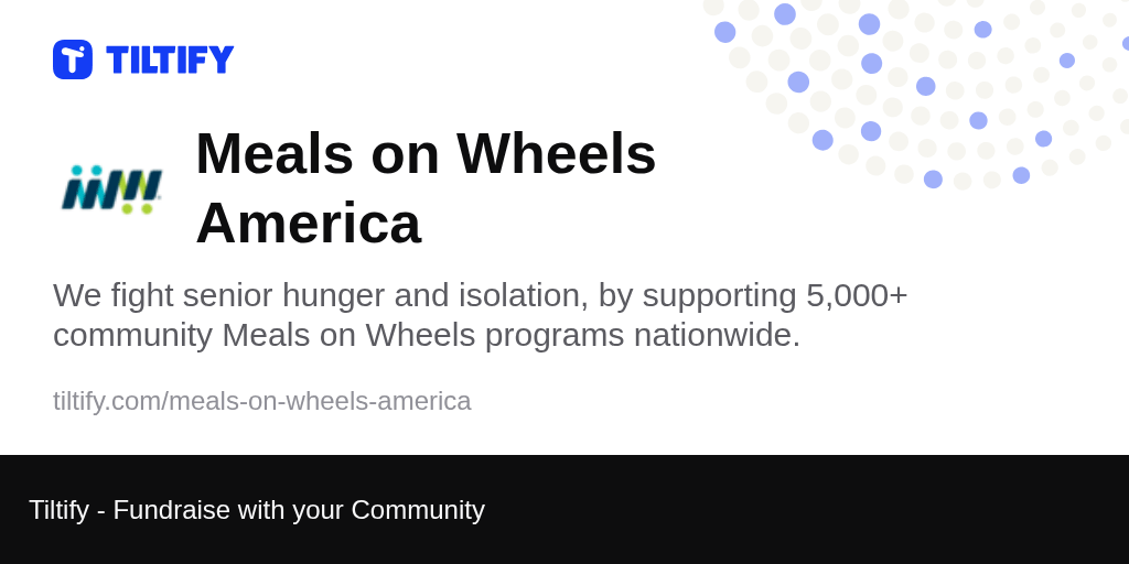 Tiltify Meals on Wheels America