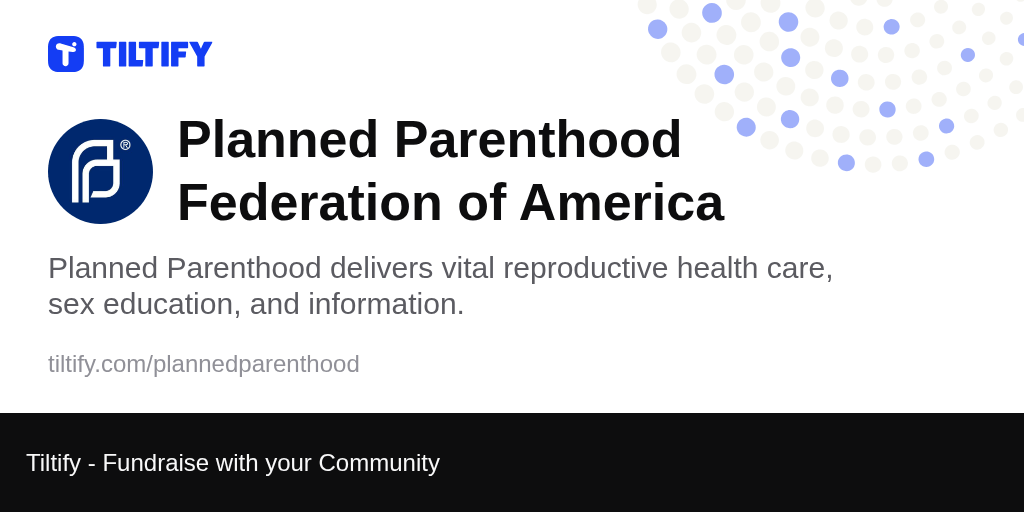Tiltify Planned Parenthood Federation of America