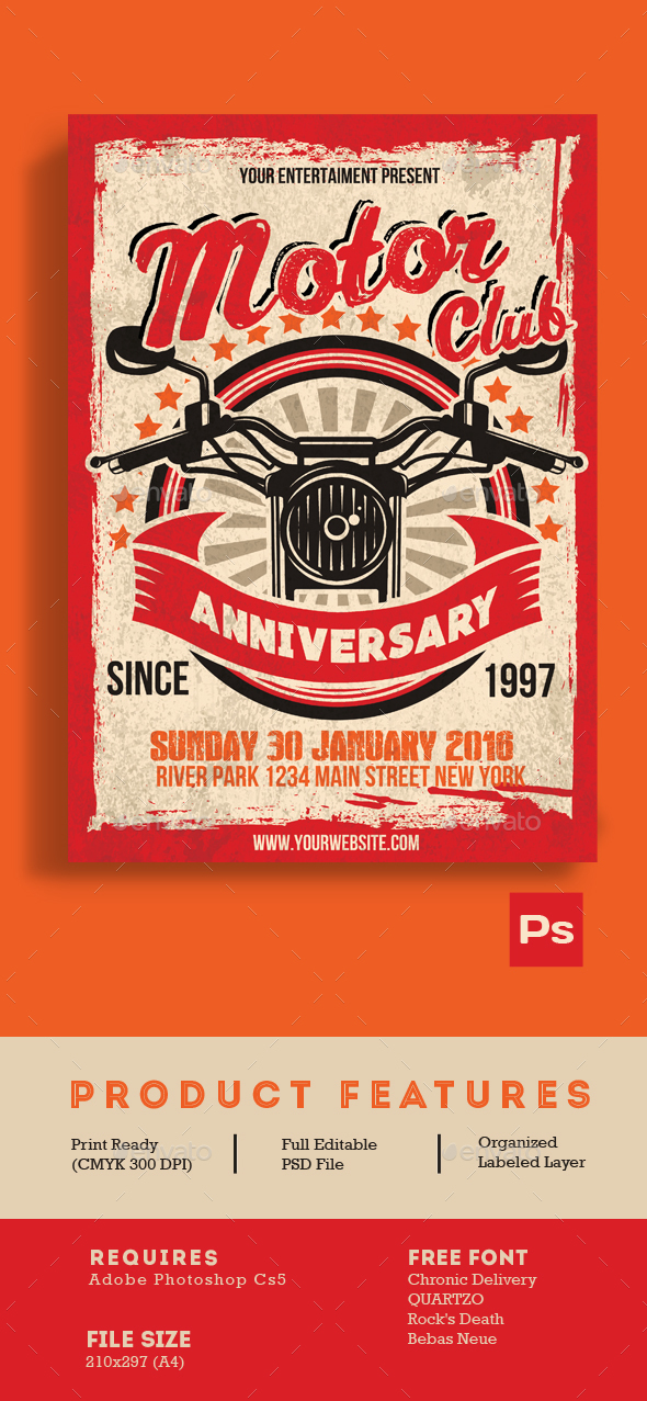 Background Plakat Anniversary Club Motor gambar spanduk