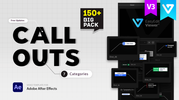 VIDEOHIVE BIG PACK CALLOUTS Download Free After effects Templates