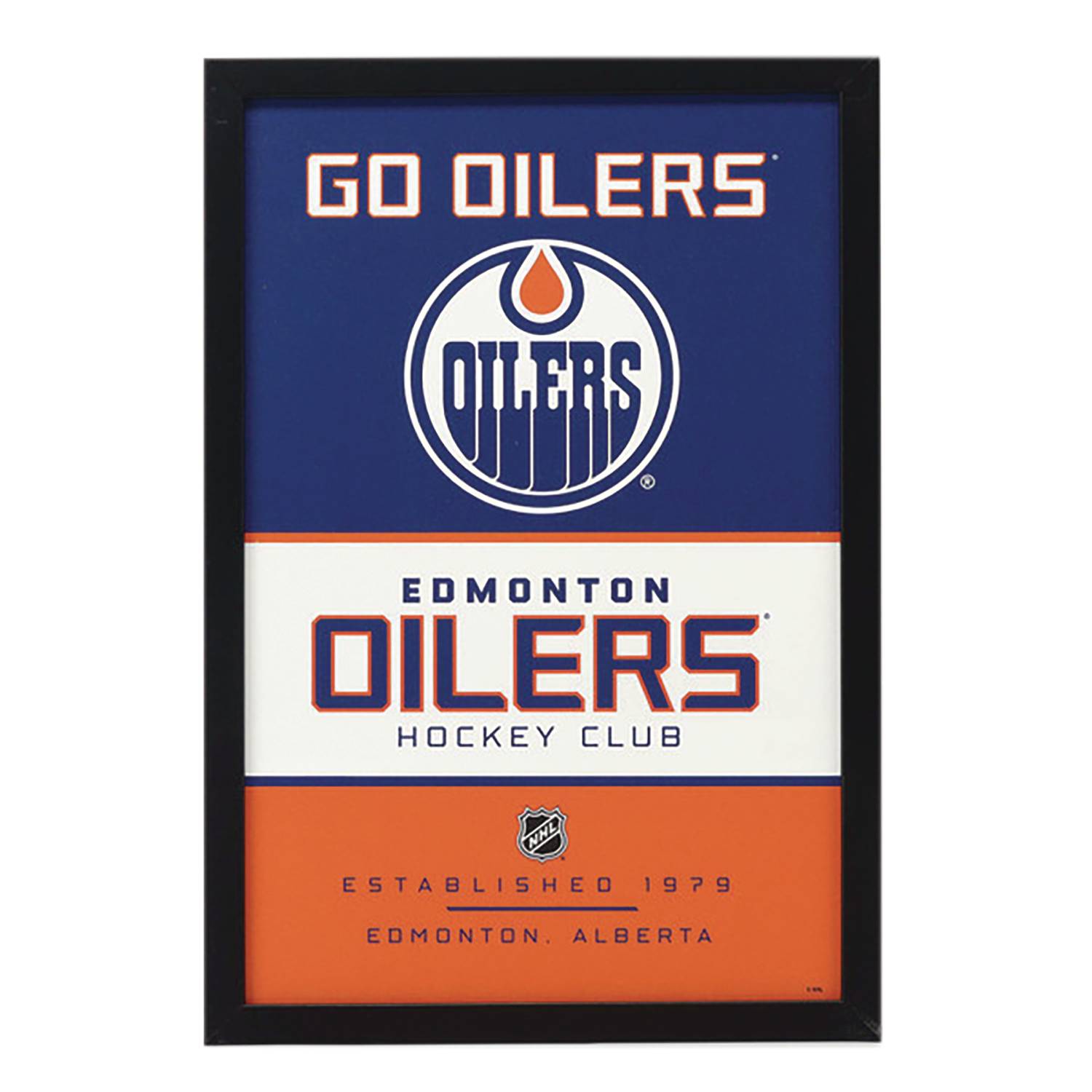 APR238654 EDMONTON OILERS FRAMED WOOD WALL DECOR Previews World