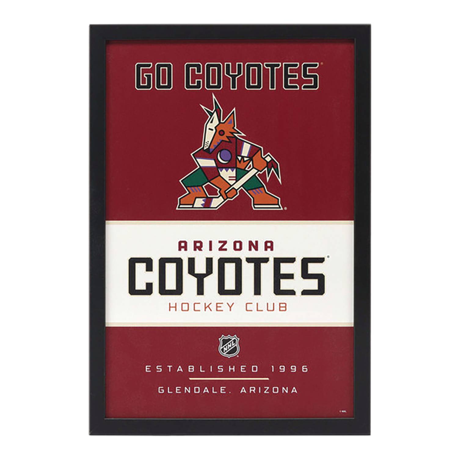 APR238554 ARIZONA COYOTES FRAMED WOOD WALL DECOR Previews World