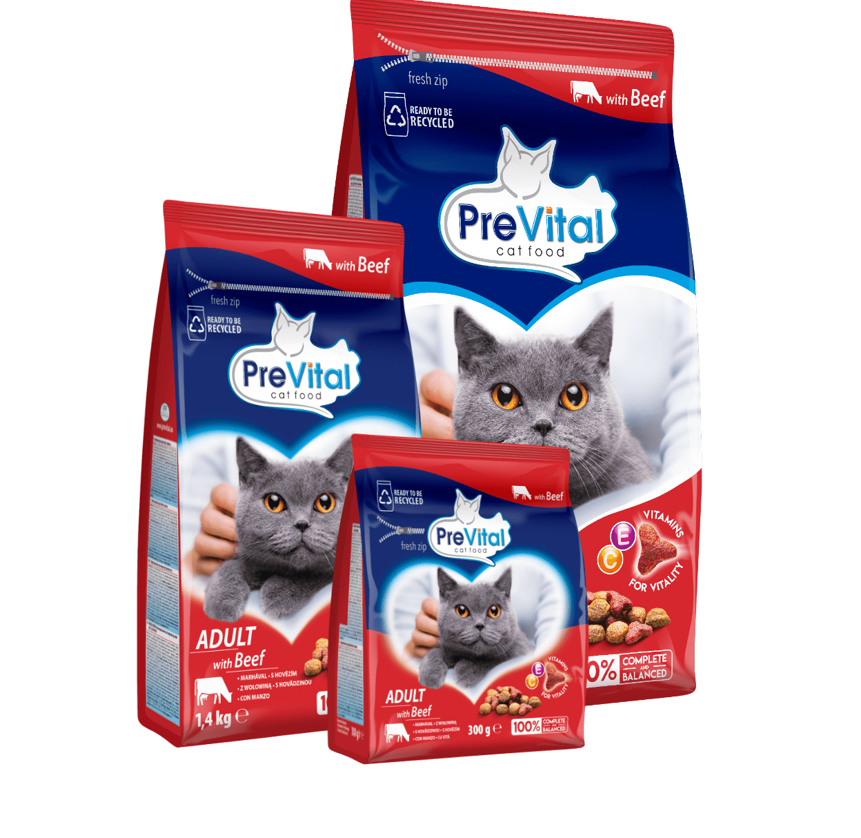 Complete pet food for adult sterilized cats with liver in gravy PreVital