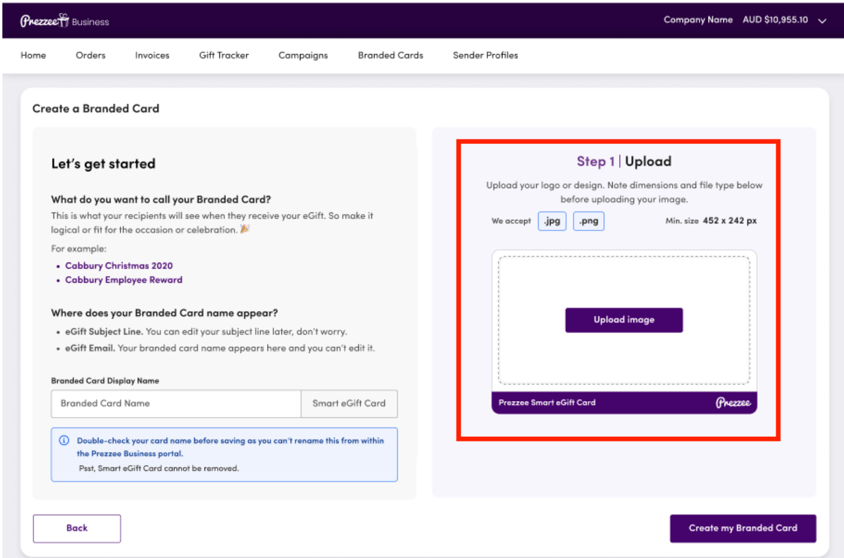 How to create your own Branded Card Prezzee UK