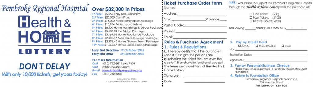 Health & Home Lottery Pembroke Regional Hospital Foundation