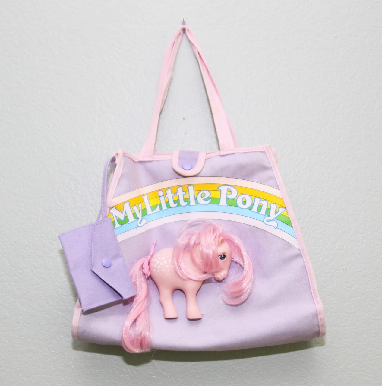The infamous vintage My Little Pony Cotton Candy pony purse with half a