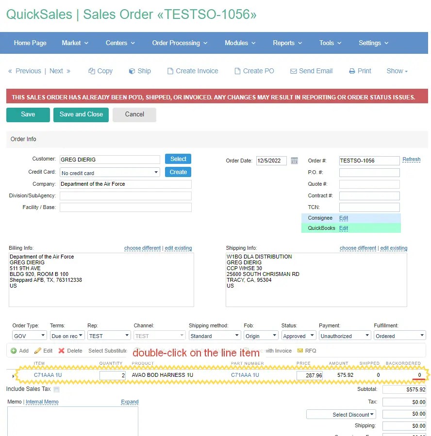 How to place an order on Backordered status