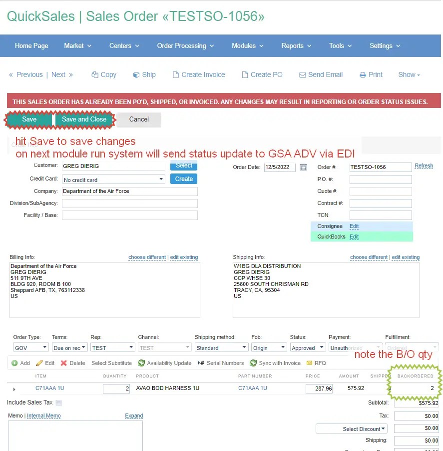 How to place an order on Backordered status