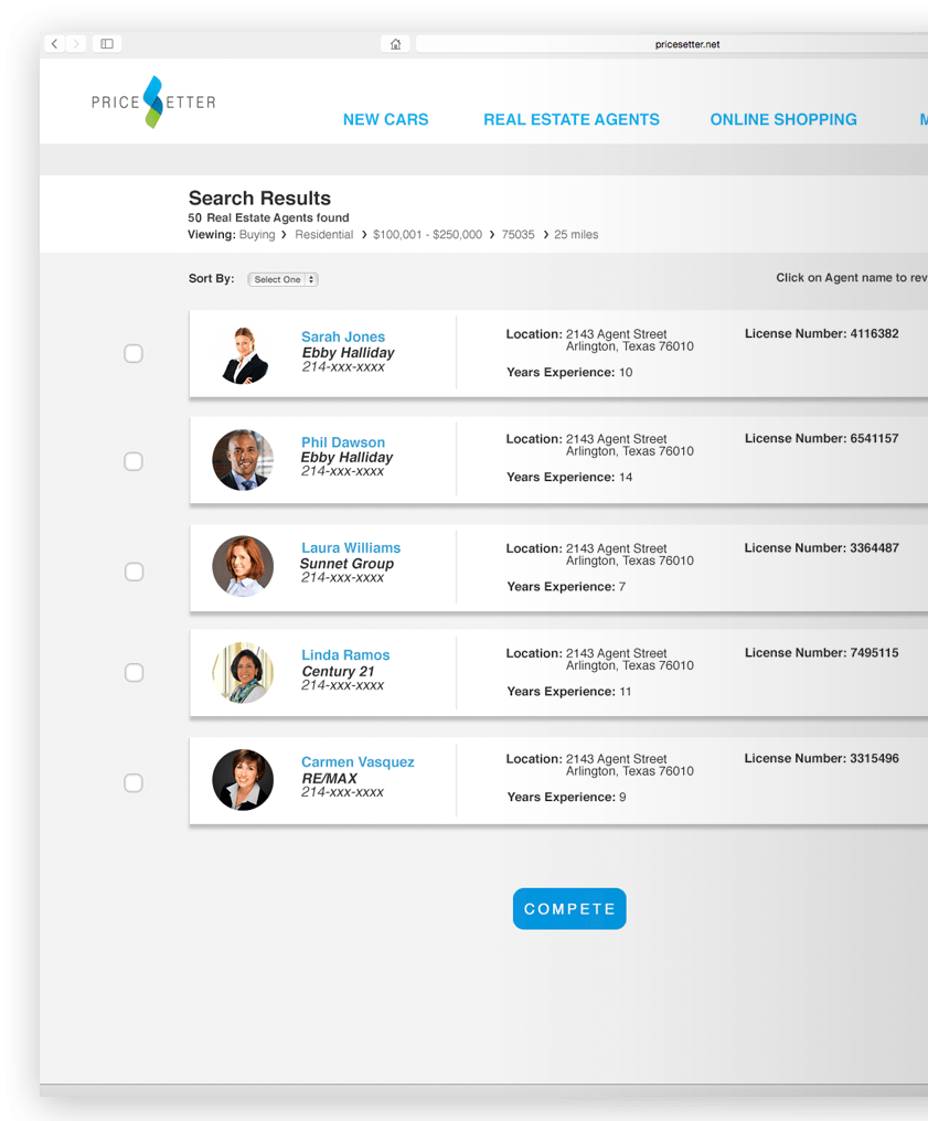 Real Estate Agents Price Setter