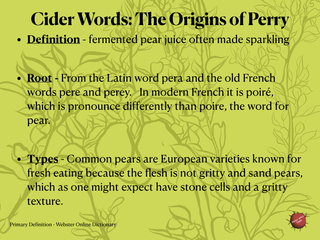 Cider Words Perry