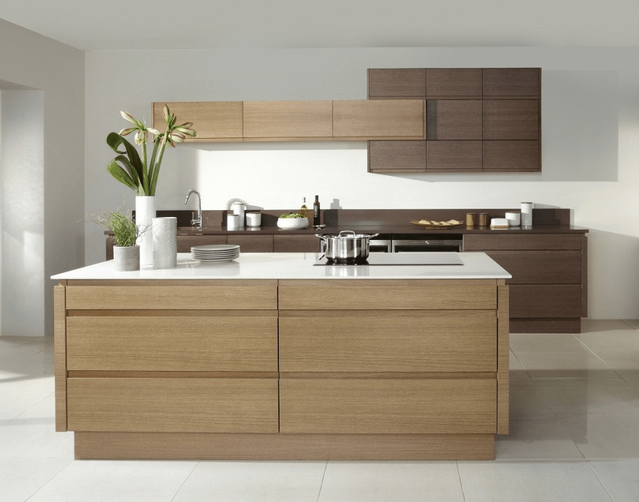 commercial high quality timber veneer finish kitchen