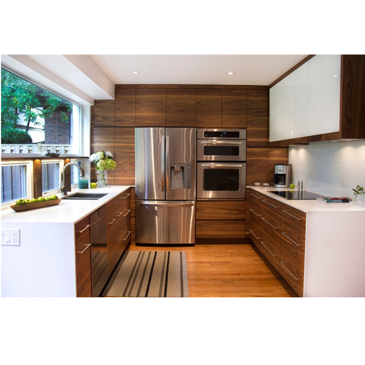 commercial high quality timber veneer finish kitchen