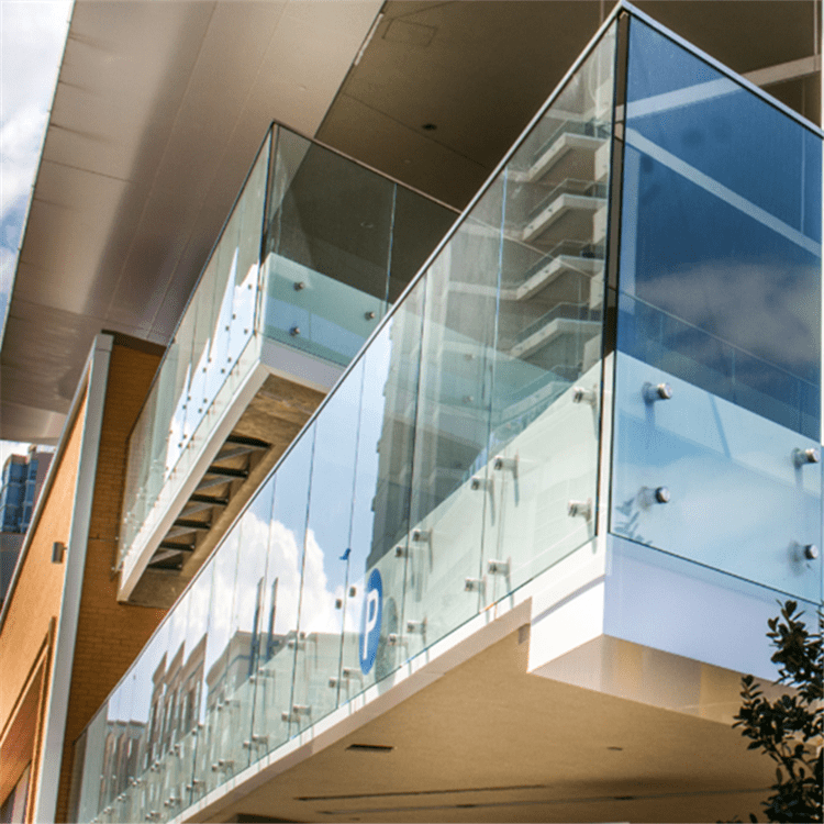 Frameless glass fence pool glass standoff clamp stainless steel railing