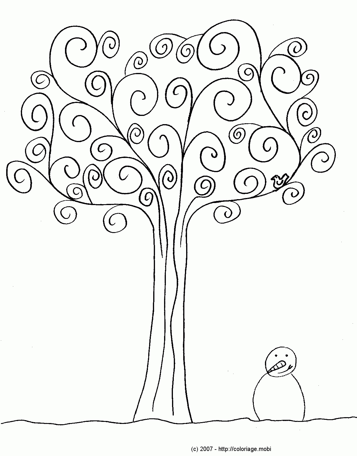 Coloriage D'arbre En Automne avec Dessin De Feuille D