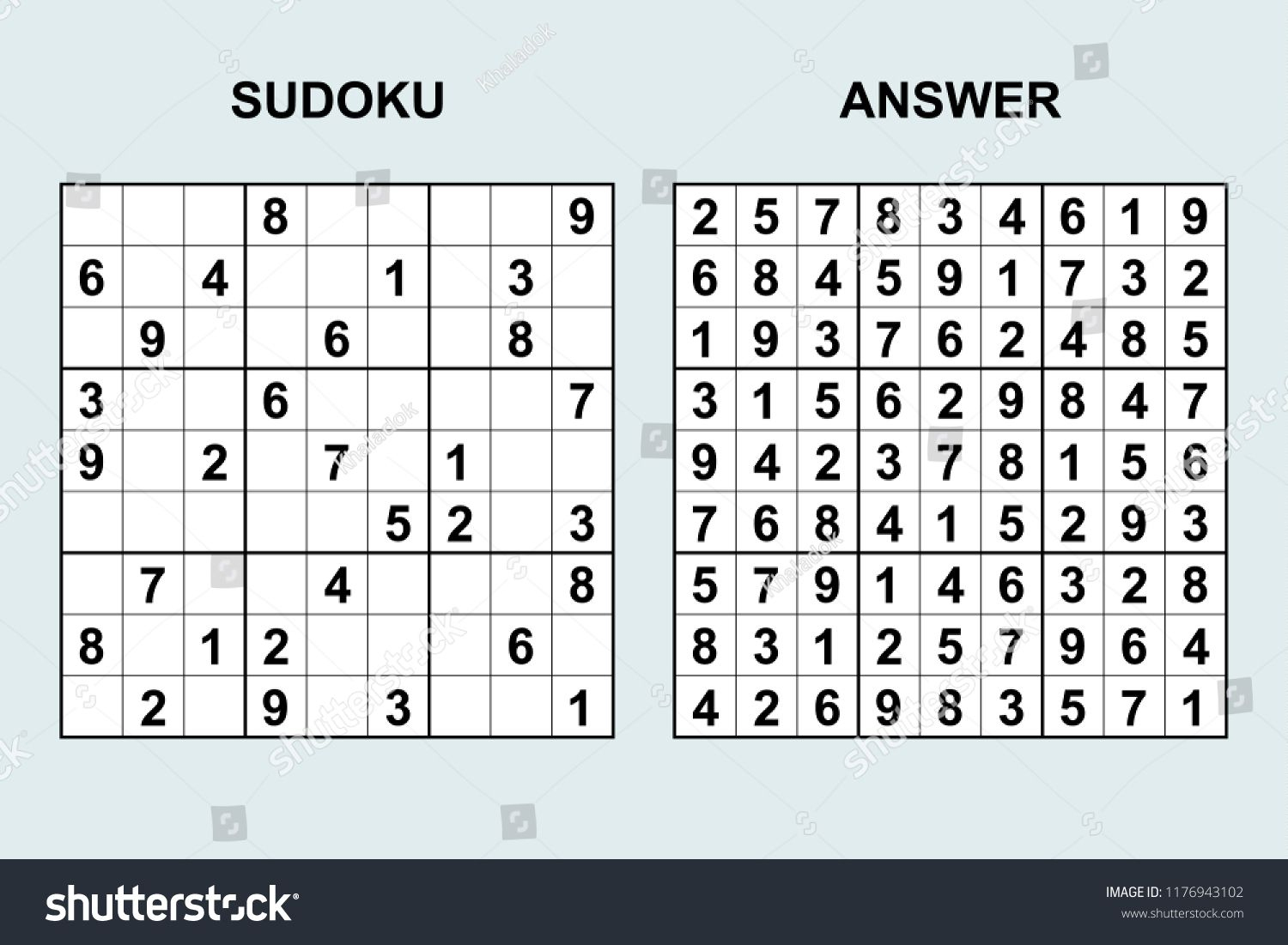 Vector Sudoku With Answer 171. Puzzle Game With Numbers concernant