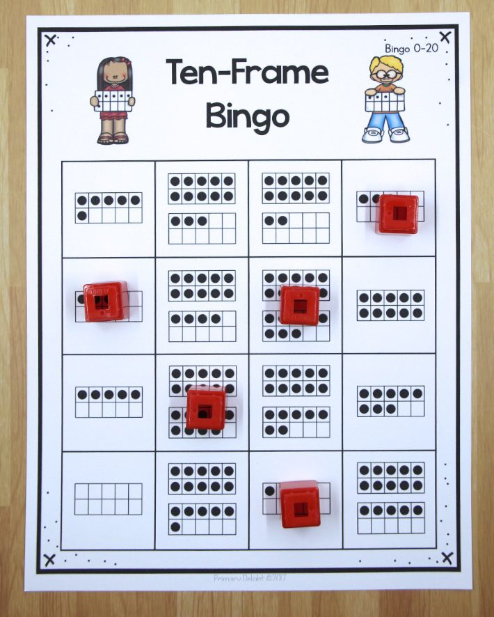 5Plus Addition Facts Bingo Game for Kindergarten and 1st Grade