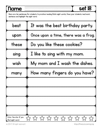 Sight Words Reading Practice | List 18 | Primarylearning.org