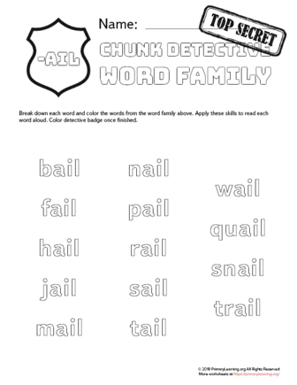 AIL Family Words | Chunk Detective | PrimaryLearning.Org