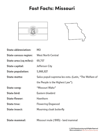 Missouri State Facts | PrimaryLearning.Org