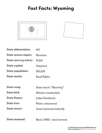 Wyoming State Facts | PrimaryLearning.Org