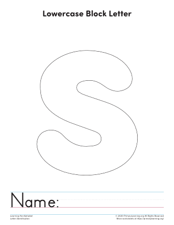 Lowercase Letter S Printable Template | PrimaryLearning.org