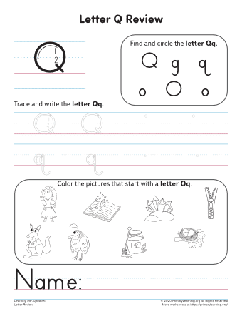 Things That Begin With The Letter Q | PrimaryLearning.org