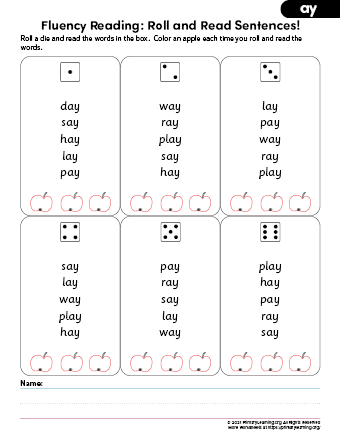 AY Word Family List | PrimaryLearning.org
