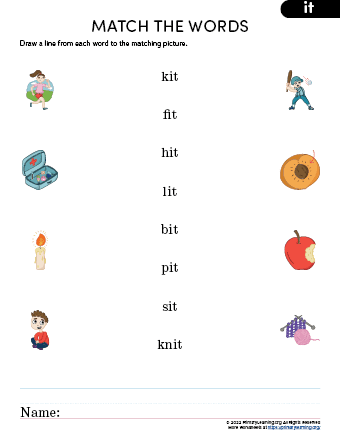 IT Word Family Worksheet | PrimaryLearning.Org