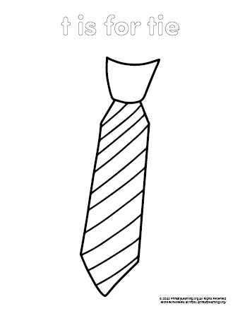 Tie Coloring Page | PrimaryLearning.Org