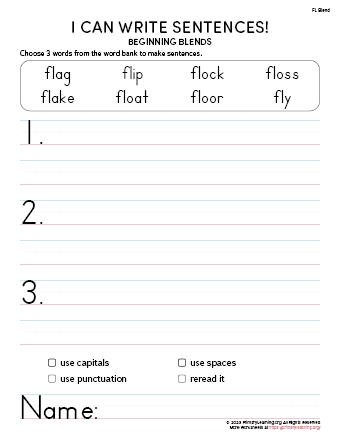 Making Sentences with FL Blend Words | PrimaryLearning.Org