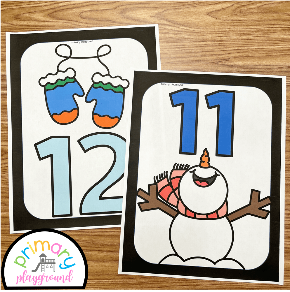 Winter Cake Walk Numbers - Primary Playground