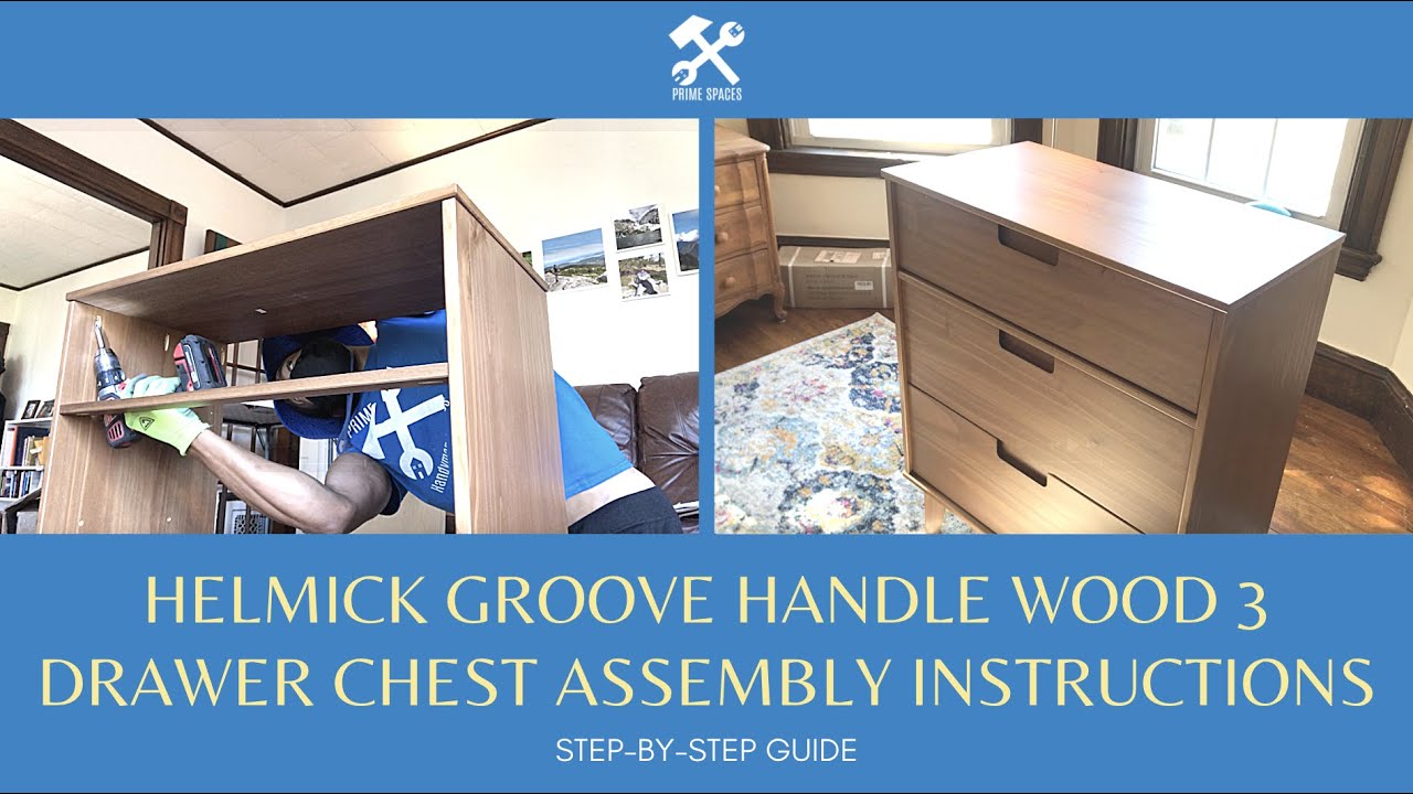 Walker Edison Sloane 3Drawer Solid Wood Dresser Assembly Instructions